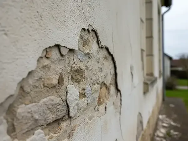 Façade fissurée et abimée